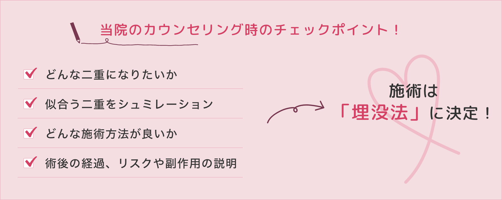 当院のカウンセリング時のチェックポイント！